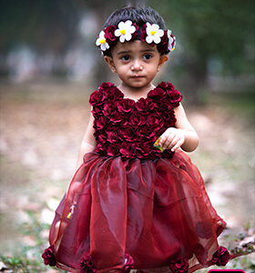 ফ্লাওয়ার বেবি ড্রেস (০ থেকে ৬ মাস) সাথে থাকছে (জুতা, ক্লিপ,হেয়ার ব্যান)